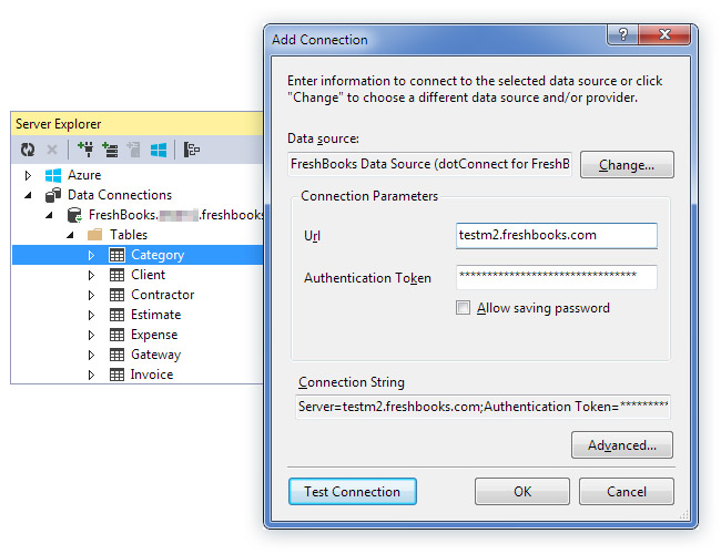 screenshot of ADO.NET Data Providers